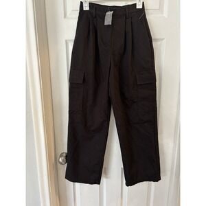 Hunter & Brown Juniors Sz Small Black Pleated Wide Leg Cargo Grunge Goth Skater